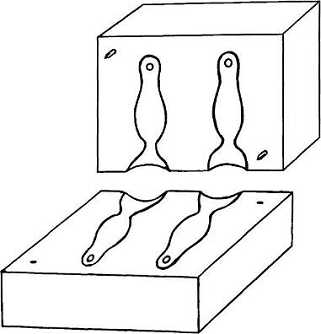 Sinker Molds - Two-Piece Mold With Two Cavities